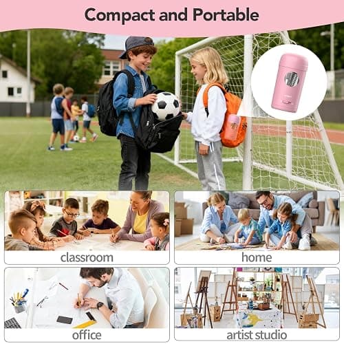 AFMAT Electric Pencil Sharpener, Fully Automatic Pencil Sharpener for 7-8mm Pencils & Colored Pencils, Auto in & Out, Rechargeable Vertical Hands-Free Sharpeners for Classroom/Home/Office PSX7(Pink) thumbnail 8