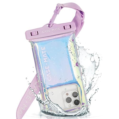 Case-Mate Soap Bubble IP68 Waterproof Phone Pouch - Floating Waterproof Phone Case w/Crossbody Lanyard - Cruise Ship Travel Essentials - Compatible w/All Devices - Touchscreen Friendly - Iridescent - Iridescent - Image 1