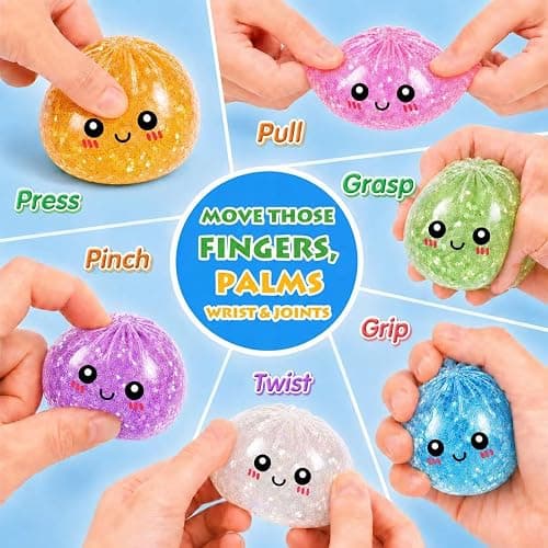 6PCS Squishy Toy Bulk for Adults,Random 6 Colors,Mini (2.2in) Stress Balls for Adults,Squishy Squeeze Relief Balls Bulk Fidget Toys,Christmas Stocking Stuffer Party Favors Gifts,Goodie Bags thumbnail 6
