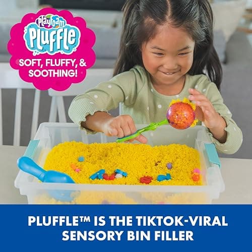 Educational Insights Pluffle® Mini 8-Pack - Sensory Bin Foam Set, No Mess Alternative to Sand Toys & Slime for Toddlers at Home or in The Classroom, Fun Sensory Table Filler, Gift for Kids Ages 3+ thumbnail 2