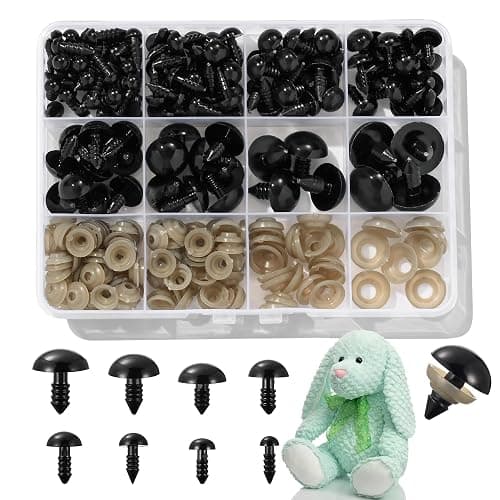 260PCS Plastic Safety Eyes with Washers, 6-18 mm, 8 Sizes Safety Eyes for Crochet Crafts, DIY Crafts, Stuffed Animals DIY Halloween Decorations - Image 1