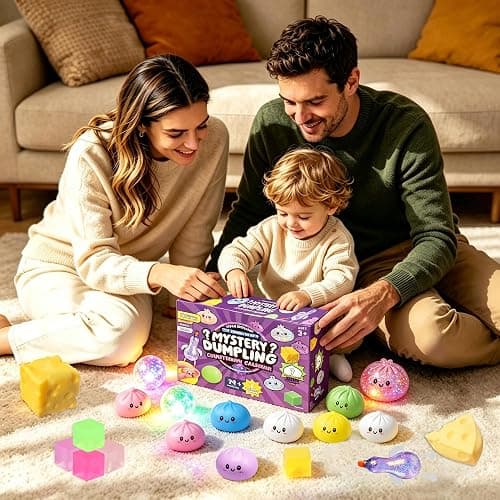 2026 Squishy Advent Calendar, 25 Day Christmas Countdown with Dumpling, Cheese, Glitter Ball & Surprise Squishies, Food-Inspired Collectible Collection, Holiday Gift Box, Mystery Countdown Calendar thumbnail 2