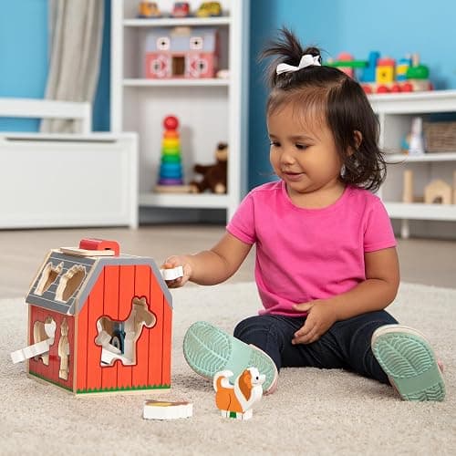 Melissa & Doug Take-Along Wooden Toy Barn, 11-Pc Portable Toddler Playset with Farm Animals & Pop-Up Roof, Preschool Learning Toys for Girls & Boys 2+ thumbnail 5