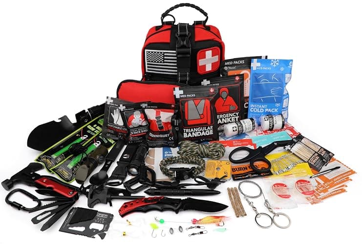 Survival First Aid Kit, 190 Pcs Survival Gear and Medical Supplies, Military IFAK EMT Molle Tactical Pouch for Outdoor, Camping, Hiking, Car, Vehicles and More thumbnail 9