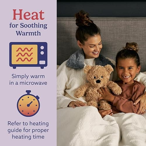 warmies Microwavable & Weighted Stuffed Animals, Brown Curly Bear - Heated Stuffed Animal Plushie for Warmth & Comfort - Cute Soft Plush Toys for Adults & Children (Boys, Girls, Babies & Toddlers) thumbnail 4