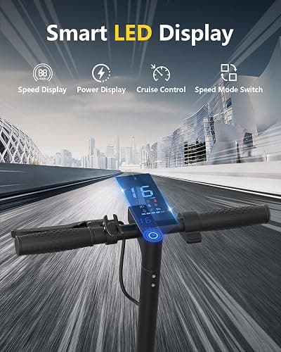 Electric Scooter for Adults & Teens, 350W Motor Up to 16 MPH, 12 Miles Range, 8.5" Honeycomb Tires, APP Control, Foldable E-Scooter with Dual Braking & LED Display, Lightweight Commuting Scooter thumbnail 8