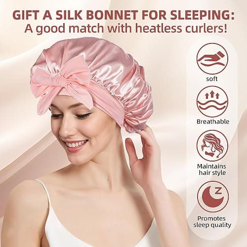 Heatless Curls Overnight Rods - 6 Pcs No-Heat Blowout Hair Curler Set, Hair Rollers for Long Hair with Bonnet for Sleeping thumbnail 5