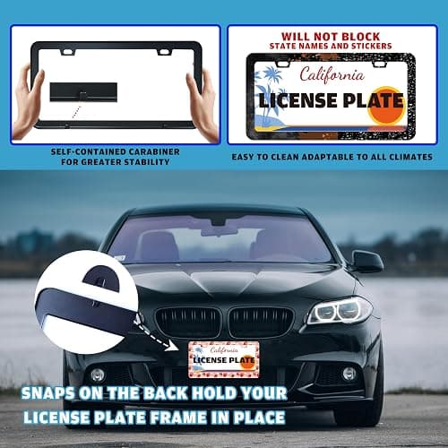 Strawberry License Plate Frame Stainless Steel Fruit Bow License Plate Holder for Front and Rear Car Tags Funny for Car Decoration Accessories with Screws 6.3 X 12.2 in for Women Men thumbnail 5