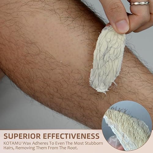 KOTAMU Hard Wax Beads for Hair Removal - 1lb Sensitive Skin Thick Hair Formula for Full Body, Face, Chest, Back, Leg, Bikini Brazilian Waxing - Wax Refill for Women and Men thumbnail 2