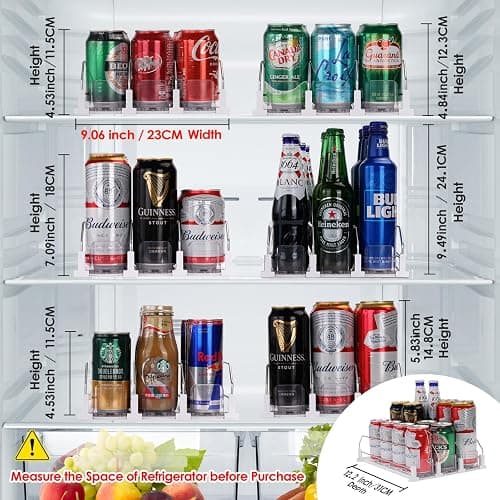 Automatic Soda Can Organizer Refrigerator Can Dispenser for Beer Soda Seltzer already Assembled Drink Pop Can Holder Self-Pushing Drink Organizer for Fridge Storage 15 cans of 11.15oz 12oz 16oz 16.9oz thumbnail 3