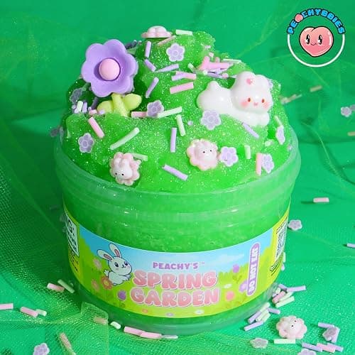 Peachybbies Spring Garden Cloud Slime - Made in USA Premium, 100% Authentic, 7 oz., Scented for Kids, ASMR, Axolotl Gifts, Slime Charms, Fidget Toys thumbnail 2