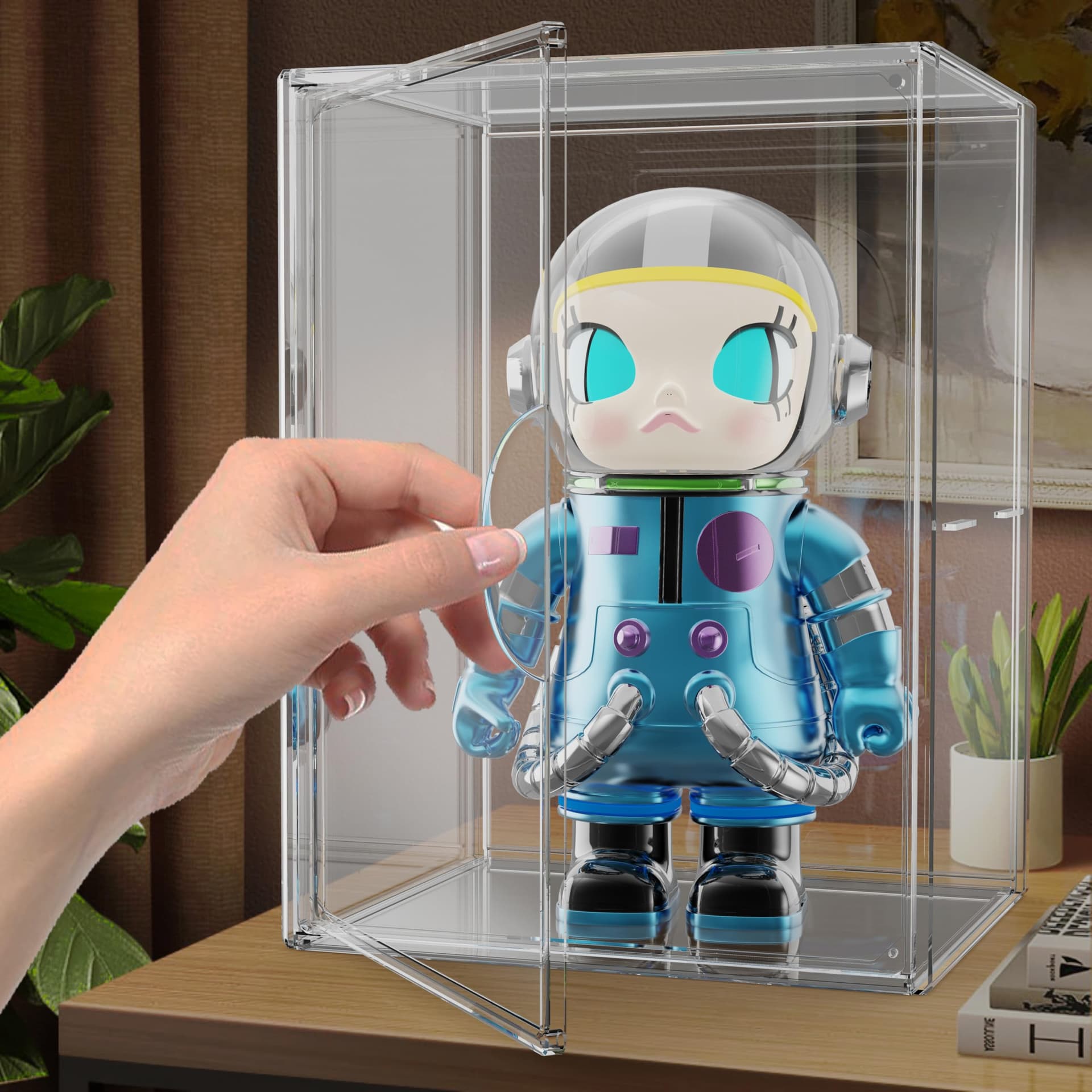 Acrylic Display Case for Collectibles, Stackable Figure Display Case, Handbag Storage with Movable Panels for Pop Figure, Toys, Sports Memorabilia, Handbag Organizer, Books thumbnail 5