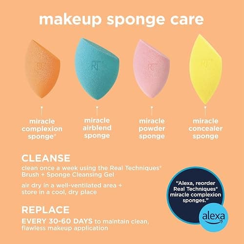 Real Techniques Dreamiest Dew 3 Piece Holiday Gift Set, Makeup Sponges For Blending Foundation & Concealer, Matte Or Dewy Base Application, Stocking Stuffer, Limited Edition, Latex-Free Foam thumbnail 8