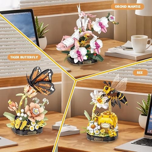 ABLEBUILDER Orchid Mantis & Insect Collection Mini Animals Building Set for Home Decor, Not Compatible with Botanical Flowers, 478 PCS Bonsai Tree Plants Building Toy for Adults, Gift for Kids 12-14+ thumbnail 3