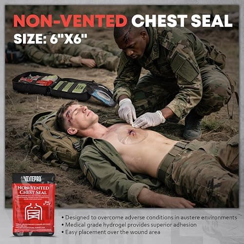 Advanced Trauma First Aid Kit - Emergency Camping Gear with Tourniquet Kit, Compression Bandage, 36" Splint | Portable Survival Gear for Outdoor, Home, Camping- Gift for Husband Dad and Wife-Black thumbnail 6
