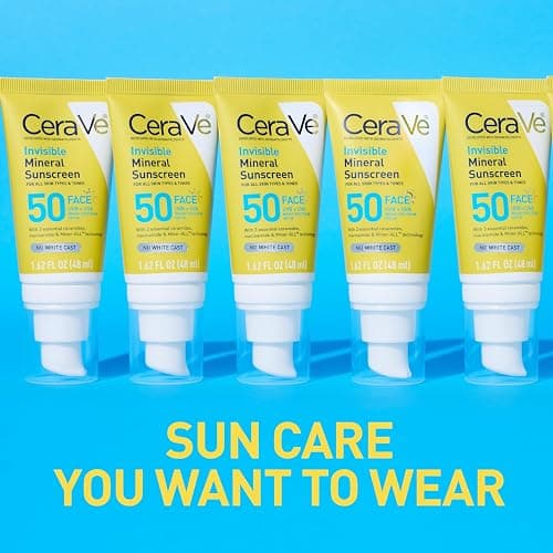 CeraVe Invisible Mineral Sunscreen SPF 50, Face Sunscreen for Sensitive Skin With Zinc Oxide & Titanium Dioxide, Vitamin E + Niacinamide + Ceramides, Oil Free, Travel Size 1.62 oz thumbnail 13