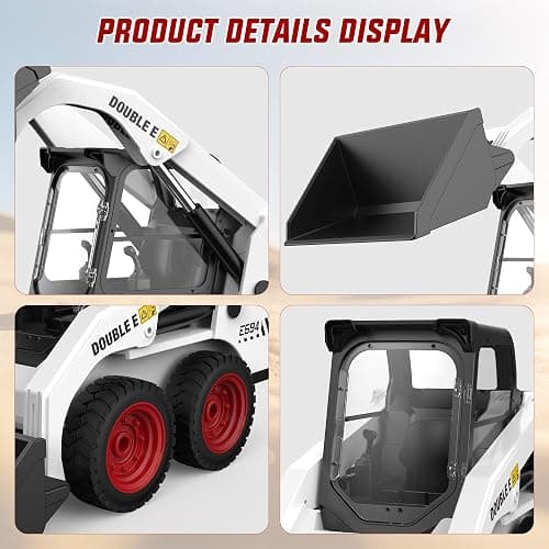 DOUBLE E RC Skid Steer Loader Toy for Kids,1:14 Scale Remote Control Construction Truck with Lights Sound & Sounds 2.4GHz RC Truck Toy, 360°Rotation,RC Front Loader Tractor Engineering Vehicles thumbnail 4