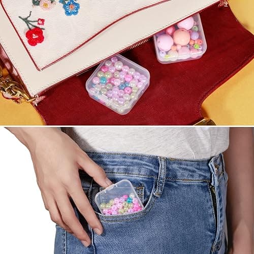 Mathtoxyz Small Bead Organizers, 30 Pieces Plastic Storage Cases Mini Clear Bead Storage Containers Transparent Boxes with Hinged Lid and Rectangle Clear Craft Supply Case thumbnail 7