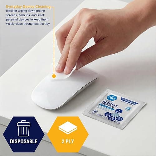 MED PRIDE Sterile Alcohol Prep Pads, Antiseptic, 70% Isopropyl, Individually Wrapped, Medical Grade 2 Ply Wipes (200 Count (Pack of 1) White) thumbnail 6