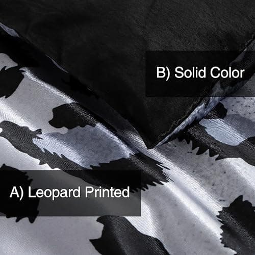 A Nice Night Leopard Printed，Silver Grey Satin Silky Soft Quilt Sexy Luxury Super Soft Microfiber Comforter Quilt Bedding 5PCS Comforter Set, Light Weighted (Silver, Queen(88-by-88-inches)) thumbnail 4