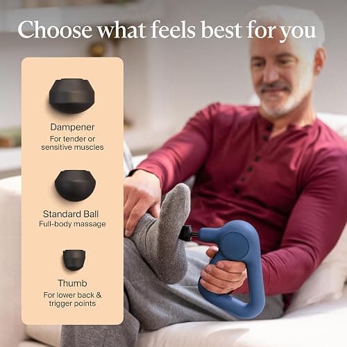 TheraGun Therabody Relief Handheld Percussion Massage Gun - Easy-to-Use, Comfortable & Light Personal Massager for Every Day Pain Relief Massage Therapy in Neck, Back, Leg, Shoulder and Body (Navy) thumbnail 6