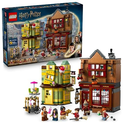 LEGO Harry Potter Quality Quidditch Supplies & Ice Cream Parlour - Kids Toy - Diagon Alley Building Set for Boys and Girls 8+ - Harry Potter Collectible - Gift Idea for Birthdays - 76452 - Image 1