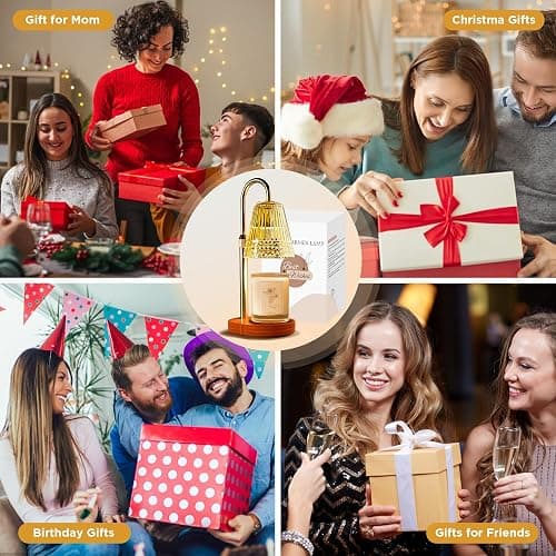 IAURS Candle Warmer Lamp with Timer Dimmable, Height Adjustable Wax Melt Warmer Lamp with 2 Bulbs, Flameless Candle Warmer for Home Decor, Birthday Gifts for Women Mom (Classic Gold) thumbnail 7