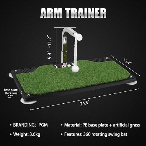 PGM Golf Swing Trainer - Golf Training Equipment with 5 Adjustable Height - Pure Path Swing Practice Mat Training Aid for Indoor Outdoor Home thumbnail 7