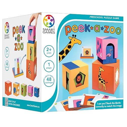 SmartGames Peek-A-Zoo Learning Game with 48 Challenges – Educational Stacking Puzzle Toy for Ages 2+ thumbnail 3