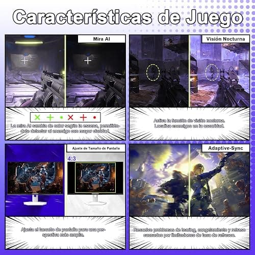 Amzfast 24.5 Pouces Ecran PC Gamer- 320Hz/240Hz, FHD 1920x1080, Fast IPS Écran, 1ms MPRT, 120% sRGB, Anti-Lumière Bleue, HDR, Adaptive Sync, VESA 100x100, HDMI 2.0x2/DP 1.4x2, Blanc - AMZG25F6F thumbnail 5