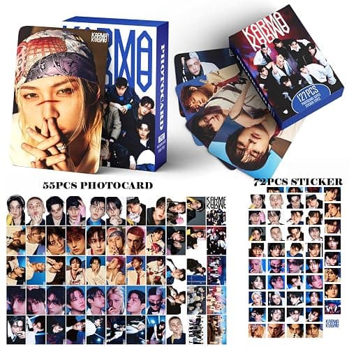 Stray Kids KARMA Album Photocards 127PCS KARMA Photo Card Set Stray Kids The 4th Album Merch Boys and Girls Card Set 55 PCS Photocard and 72 PCS Stickers Gift for STAY thumbnail 4