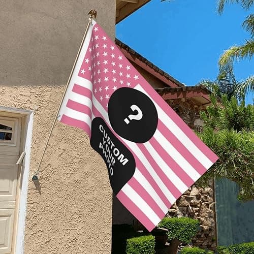 Custom Pink American Flag - Personalized 3x5 Ft Flag With Your Logo, Picture, Words or Text thumbnail 8