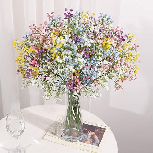 DEEMEI 15 PCS Babys Breath Artificial Flowers Fake Babys Breath Flowers Artificial Bulk Gypsophila Bouquets Real Touch Faux Flowers for Wedding Floral Arrangement Party Home Decoration thumbnail 3