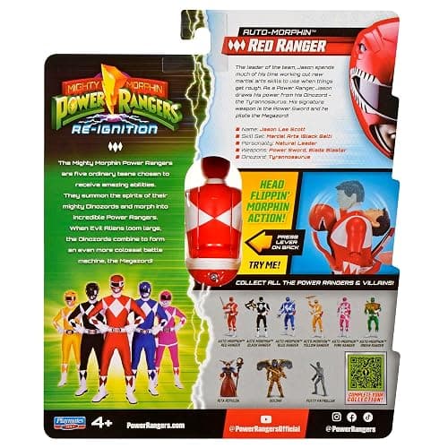 Mighty Morphin Power Rangers: Re-Ignition - Auto-Morphin Red Ranger Action Figure by Playmates Toys thumbnail 9