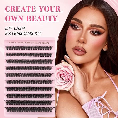 Sixstarhair Ciuffetti Ciglia Finte Kit Ciglia Extension 60D Volume Lash Clusters con Bond e dispositivo di rimozione 8-16mm DIY Eyelash Extension Kit thumbnail 4