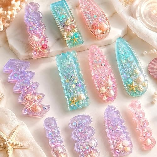 30PCS DIY Hair Clip Jewelry Casting Mold Set, with 10 Thick Hairpin Silicone Molds and 20 Hairclips for Crafts, Hair Clips Molds for Hairpin Making thumbnail 6