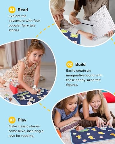 CHEFAN 12 Pack Felt Storyboard Pieces for Toddler, Flannel Board Stories for Preschool Activities, 5 Little Duck and 11 Other Stories thumbnail 2