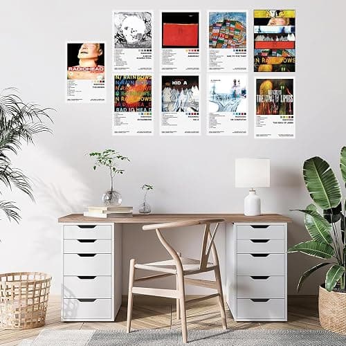 UJBVCX 9PCS Radiohead Album Cover, Music Poster, Ästhetische Leinwand-Wandkunst, Schlafzimmer-Dekor Posters, für Teenager Schlafzimmer Raumdekoration Ungerahmt thumbnail 4