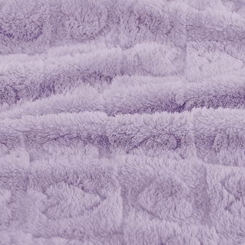 Yurhap Fleece Baby Blanket Heart Checkered Blanket, Ultra Soft Cozy Baby Blankets for Girls Boys, Fluffy Infant Toddler Newborn Receiving Blankets for Crib Stroller 30”×40” (Purple) thumbnail 7