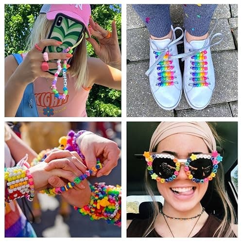 QUEFE 4680pcs Pony Beads Friendship Bracelets Making Kit, 120 Colors Kandi Beads Set for Jewelry Making, 3840pcs Plastic Rainbow Bead and 840pcs Letter Beads for Gift, Necklace and Craft thumbnail 7