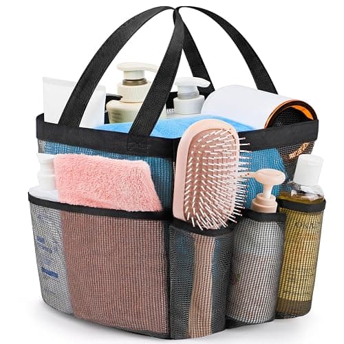 Attmu Mesh Shower Caddy Portable for College Dorm Room Essentials with 8 Pockets, Hanging Shower Caddy Dorm Basket, Quick Dry Shower Bag for Bathroom - Image 1