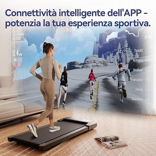 Copant Tapis roulant, tapis roulant con LCD Scarn, pedana da 2,5 HP con APP e controllo remoto, carico massimo 159 kg, con corsi di allenamento e corse, 1-8km/h per casa o ufficio thumbnail 2