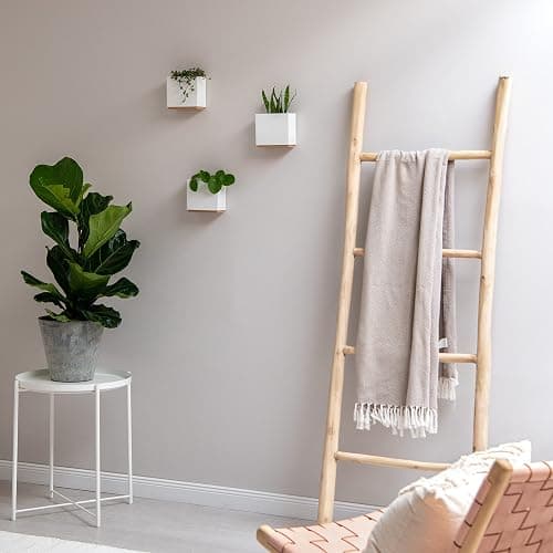 Kazai. Wandvasen -Alma- | Moderne Hängende Blumentöpfe für die Wand | 3-teiliges Übertopf-Set aus hochwertigem Resin für Zimmerpflanzen, Kunstpflanzen, Blumen u.m. | Weiss thumbnail 7