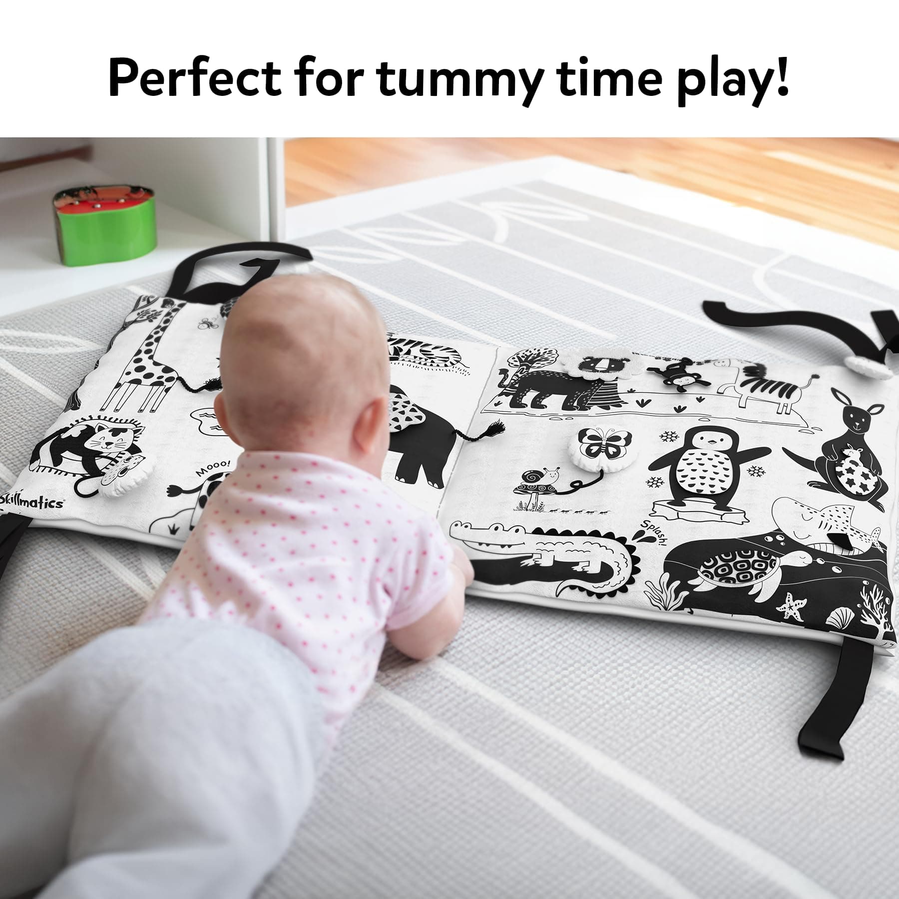 Skillmatics High Contrast Sensory Cloth Mat for Babies & Infants - Newborn Visual Stimulation, Observation Skills, Gifts for 0 to 18 Months, Multicolor thumbnail 3