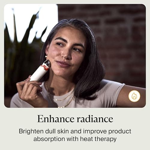 Therabody TheraFace Depuffing Wand – Cold and Heat Skincare Treatment to Depuff and Glow; Beauty Wand, Face Roller and Eye Massager for Eye Puffiness, Dark Circles and Skin Radiance (White) thumbnail 5