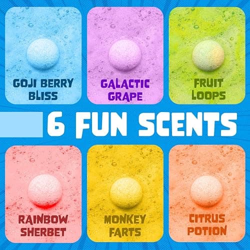 Poke Monster Bath Bombs for Kids with Surprise Toys Inside (6 Pack) - Large Bubble Bath Bomb for Boys, Girls, Toddlers - Fruity Scents, Made in USA, Skin-Safe - Birthday Gift by Two Sisters thumbnail 3