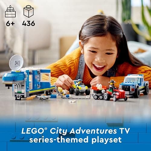 LEGO City Police Mobile Command Truck Toy with Prison Trailer, Drone, Tractor and ATV Car Toys Plus 4 Minifigures, Building Toy Ideas for Outdoor Play for Kids Ages 6 Plus, 60315 thumbnail 3