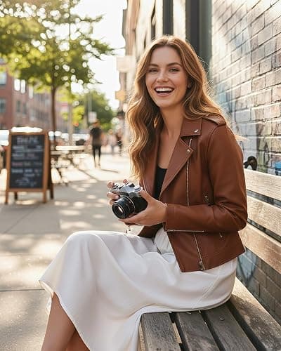 Ommiivex Women Leather Jacket Faux Cropped Coat Cute Short Zip Up for Casual Rock Concert Game Day Edgy Vintage Outfit thumbnail 3