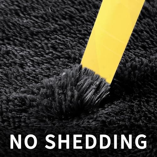 Sour Lemon 8x10 Area Rugs for Bedroom, Living Room Fluffy Rug, Large Area Rug Shag Shaggy Carpet Soft Plush Furry Bedside Rugs, Machine Washable Area Rugs for Kids Girls Boys Home Decor Anti Slip - Black - 8' x 10' (Rectangular) thumbnail 5