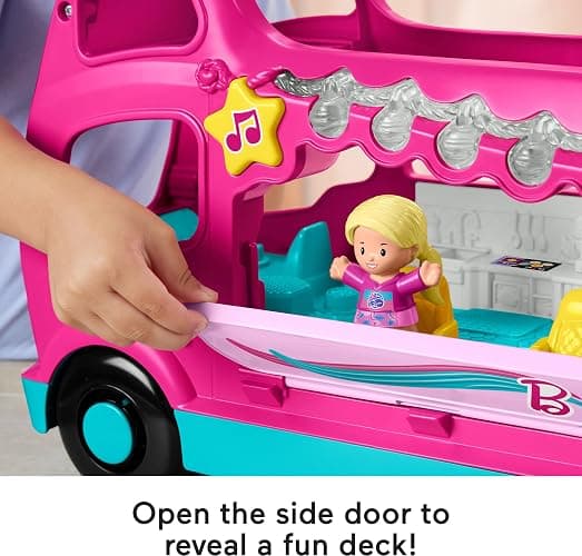 Fisher-Price Little People Toddler Toy Barbie Dreamcamper RV Playset with Music Lights & Figures for Pretend Play Kids Ages 18+ Months thumbnail 5